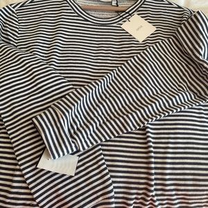 Beautiful Onia t shirt Brand New with tags. White and blue Mariner stripes.